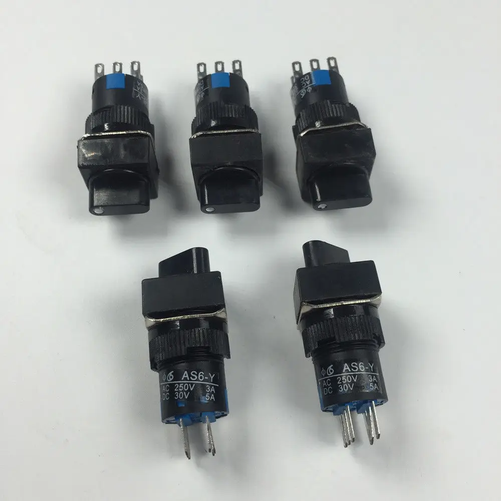 5 uds tipo cuadrado 6 pines 3 archivos interruptor giratorio LA16-22X/3