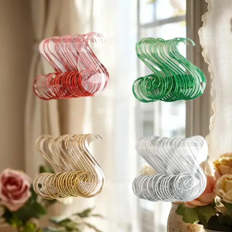 12/20 قطعة/المجموعة لوازم الحفلات عيد الميلاد الديكور شماعات السنانير شجرة عيد الميلاد هوك S على شكل خطاف معدني الأدوات في الهواء الطلق