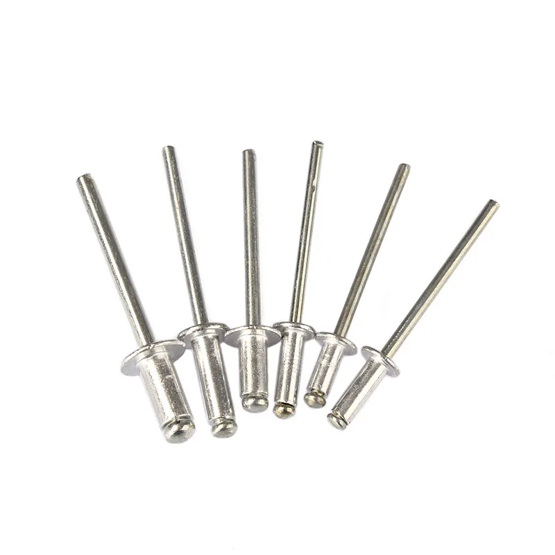 60pcs Aluminum Flange Pop Open Hollow Blind Rivets Cap Leaf Bolt Dropper Self-plugging Rivet Decoration Pull Nail with Rivet Gun