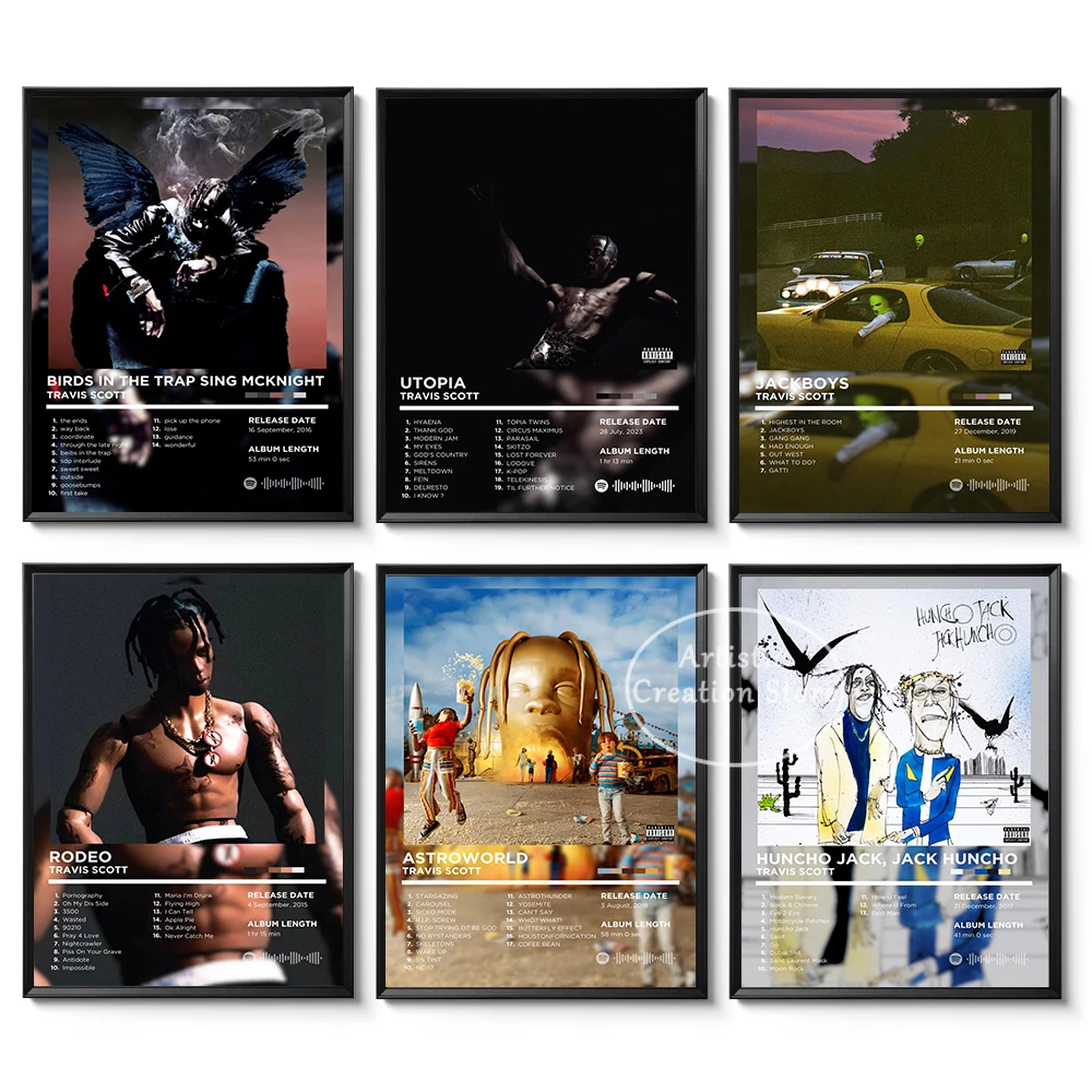 היפ הופ ראפר travis scott חם אלבום כיסוי אסטרועולם פופ אפל פוסטר כהה מודפס ציור קיר תמונות תפאורה הבית