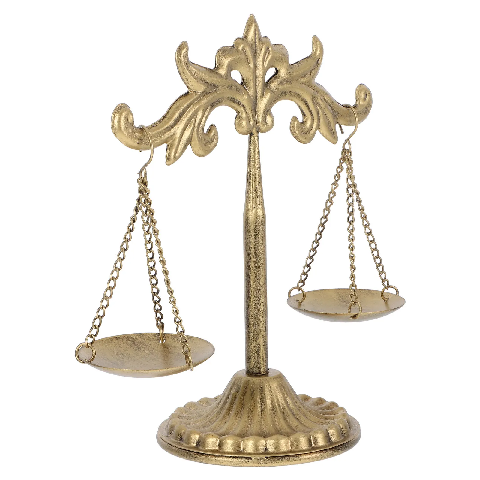 

Vintage Iron Scale Sculpture Libra Jewelry Display Tray Decorative Organizer for Living Room Bedroom Office Multi-Functional