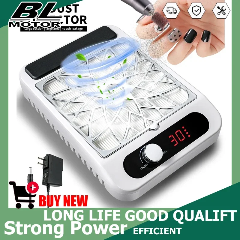 

New Adjustable Speed Powerful Nail Dust Vacuum Collector Professional Nail Dust Extractor With Reusable Filter Hot Tools