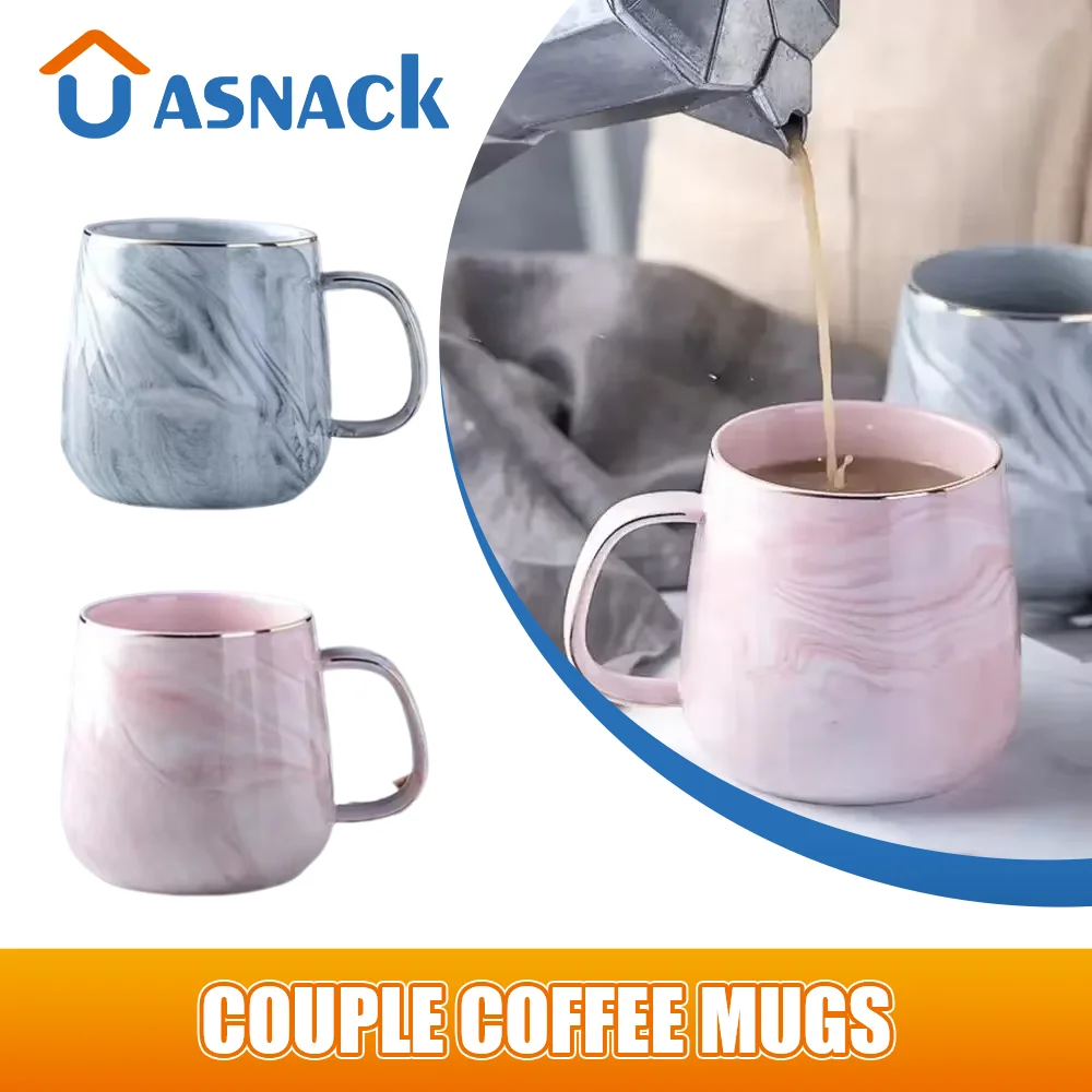 

Portable Coffee Mug Couple Home Mug Marble Ceramic Home Breakfast Mug Suitable for Picnic Outdoor Travel Christmas Gifts People