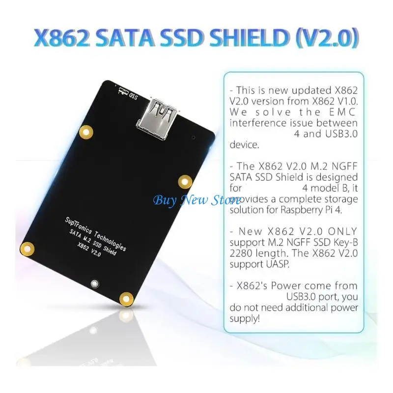 

20CE Store More ForRaspberryPi 4 Storage X862 V2.0 NGFF SSD Expansion Board