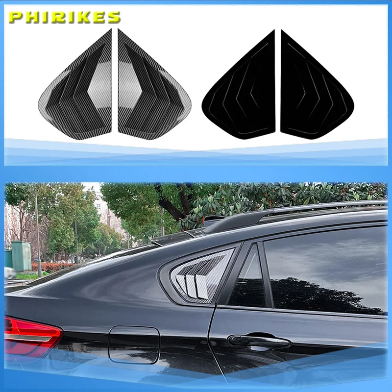 E71 E72 Louver Fit For BMW X6 E71 E72 2008 -2014 Triangle Louver Shark Gill Shaped Rear Window Decorative WindowVent 