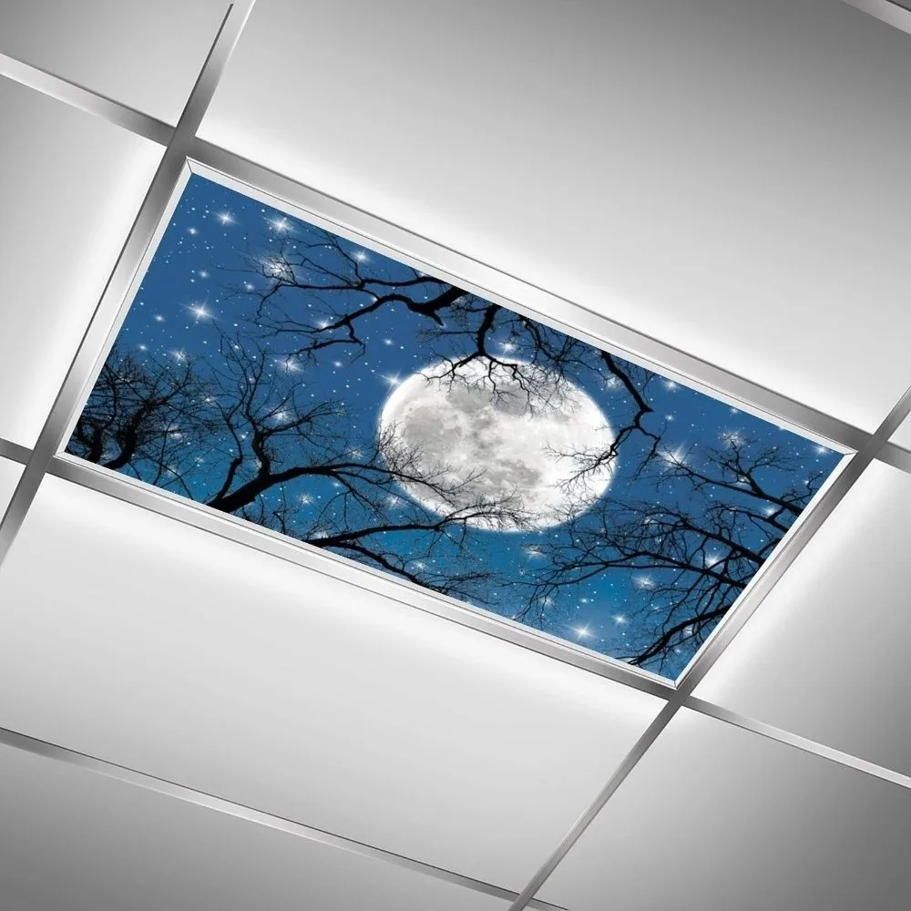 120*60cm Lampshade Anti-glare with 10 Magnetic Buckles Magnetic Light Filters Ocean, Aurora 19 Styles Fluorescent Light Covers