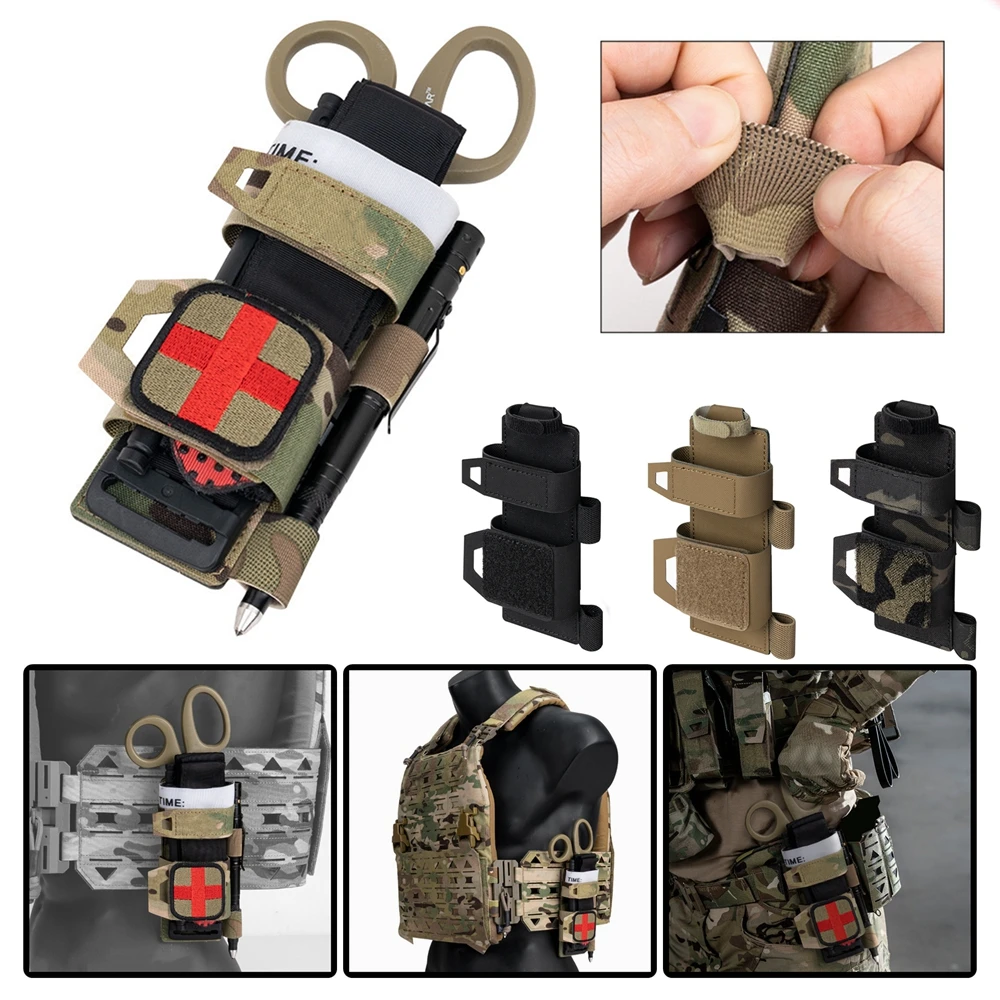 Tactical Molle Tourniquet Pouch Holder Outdoor Medical Shears Pouch EMT Scissors Bag for Tourniquet, EMT Shears, Folding Knife view 4