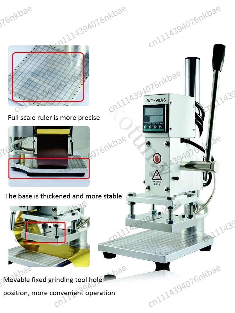 Commercial Hot Foil Stamping Heat Press Bronzing Machine Leather Wood Logo Embossing Equipment with Foil Paper Holder