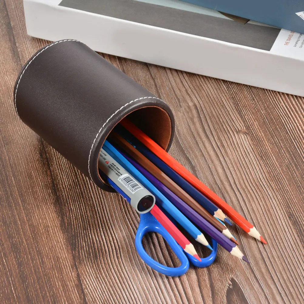 Desk Pen Holder Cylinder Shape Organizer for Pens Pencils Makeup Brushes Glasses Home Office School Decor Gift Idea
