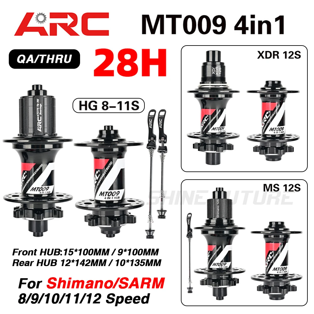 ARC MT009 MTB Bike Hub 6 Claws Bicycle Hubs 114T Noise 28Hole HG XD MS Rear and Front Hub cube 28H K7 Freehub 8 9 10 11 12Speed