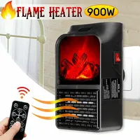 900W Wall Mount Electric Fireplace Heater Flame Air Warmer with Remote Control Flame Heater Multifunctional Heater