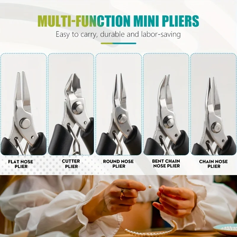 Multi-Functional Mini Jewelry Pliers, Small Pliers Tool Craft Pliers for Jewelry Making Beading Looping Repairing