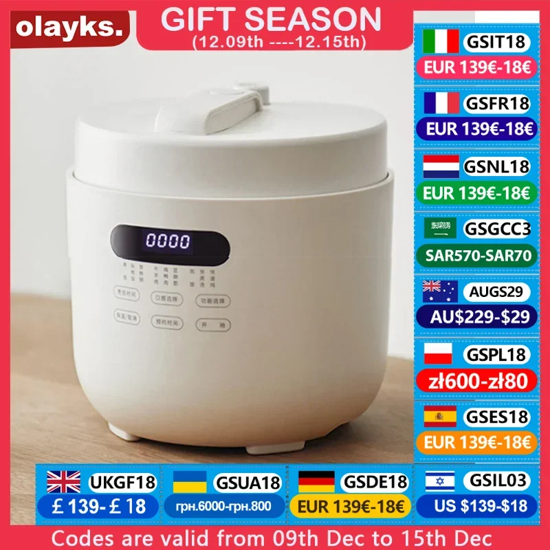 Olayks Electric Pressure Cooker 5L Non-Stick Liner 70KPa Multi Rice Cooker For 5-6 Person Home Appliances OLK-50D1