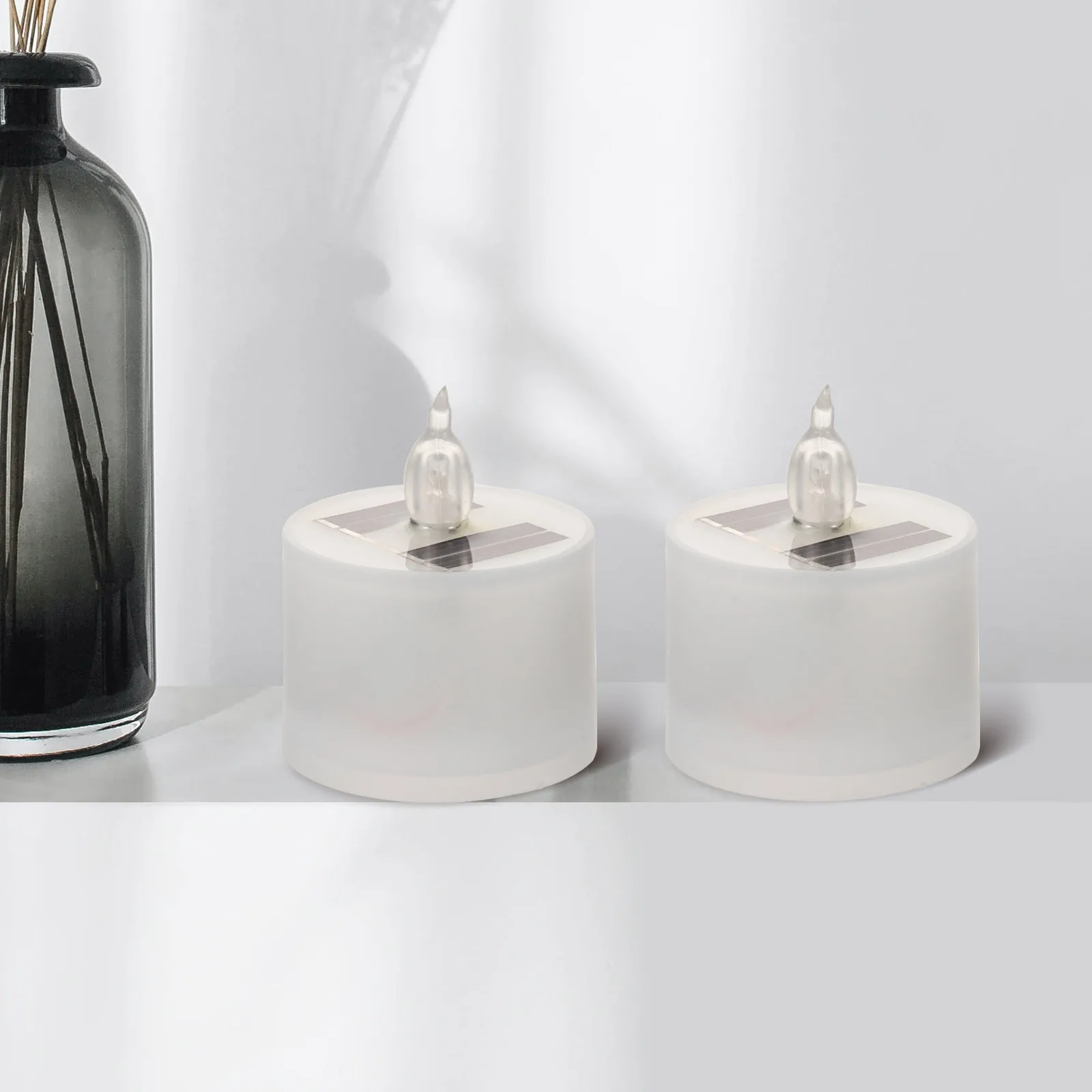 

4pcs Lamps Lights Led Lamps Decorative Small Flameless Solar Tea Outdoor Garden Light Solar Powered Tea Light For