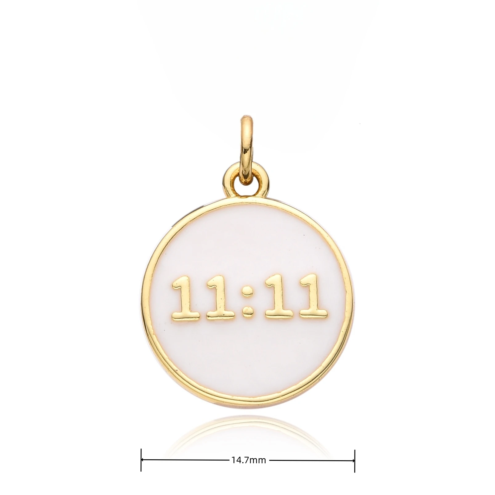 New Ins Gold Color Round Pendant Oil Drip Double Eleven Figure Necklace for Women KPOP Choker Chain Charm Jewelry Gift Wholesale