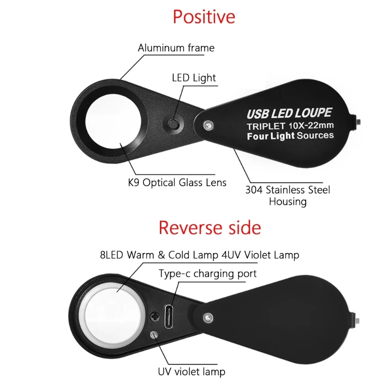 

Miniature Foldings Lens Magnifiers for Professional Use In Jewelry and Antiques TOP ones