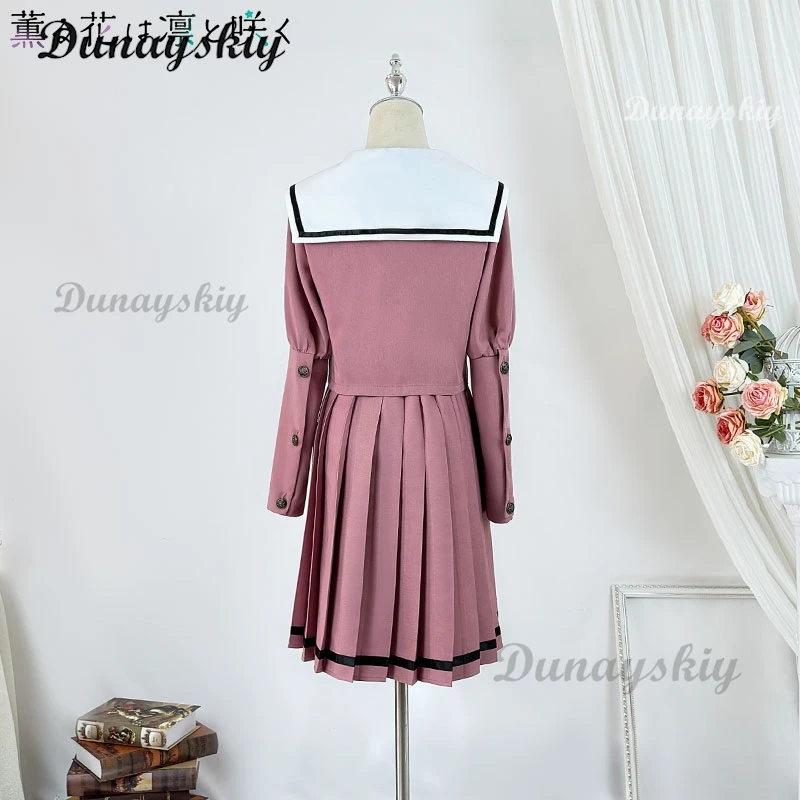 Ароматный цветок цветения с благословением Вагури Каоруко Косплей Костюм Парик Розовый JK Униформа Карнавальный женский повседневный повседневный комплект