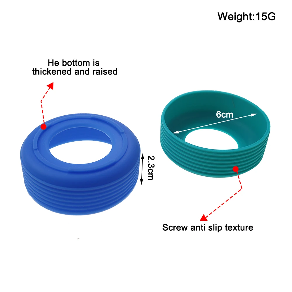 1Pc 6cm 15G 15 Colour Threaded Soft Silicone Cup Bottom Cover Wear Resistant Ring Sleeve Sheath Anti Slip Good Toughness