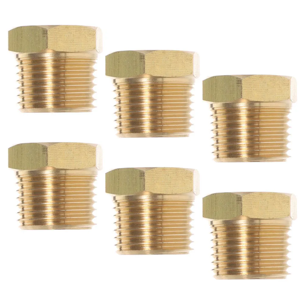 6 قطعة 1/2 إلى 1/4 النحاس الحد المناسب Npt عرافة جلبة لخرطوم الحديقة محول موصلات الأجهزة اقتران الأنابيب