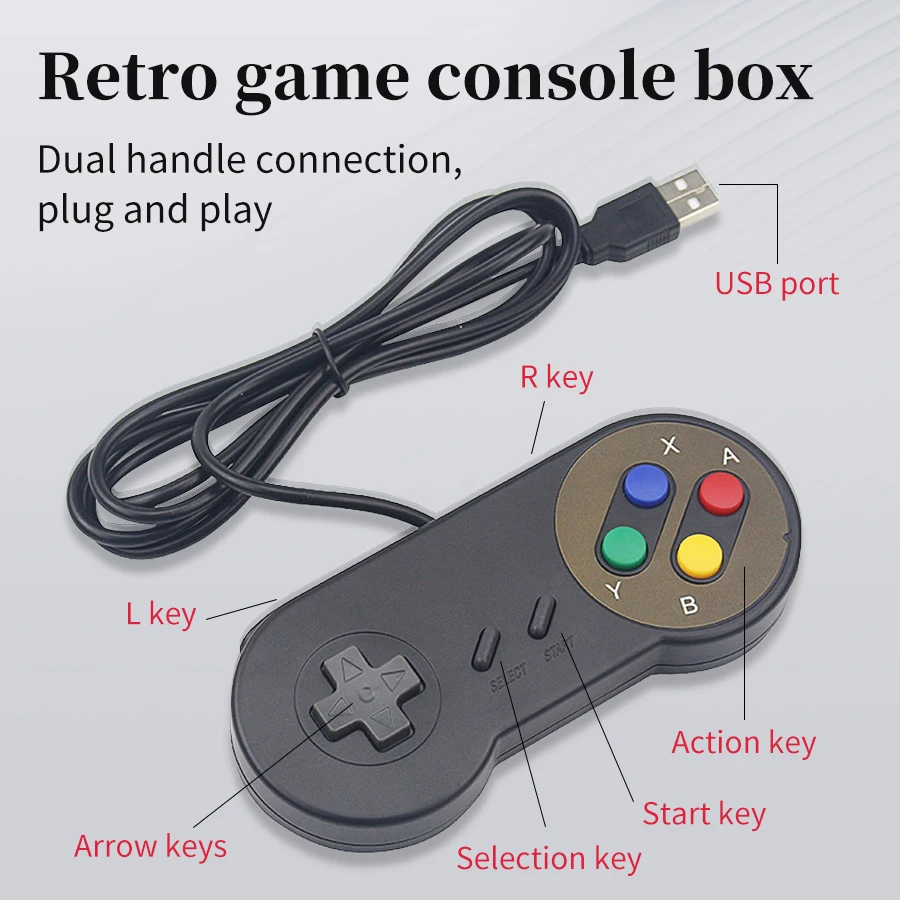 Mando de Juego USB, Joystick Retro para PC, NESPi, RetroPie, Control de Juego para Raspberry Pi 5 4 3 2 B Zero