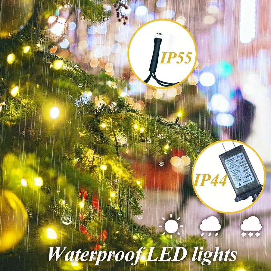 400 LED Christmas Tree Lights 6.6FT x 16 String Warm White Indoor Outdoor Use LED Lights with Remote Control Memory and Timing