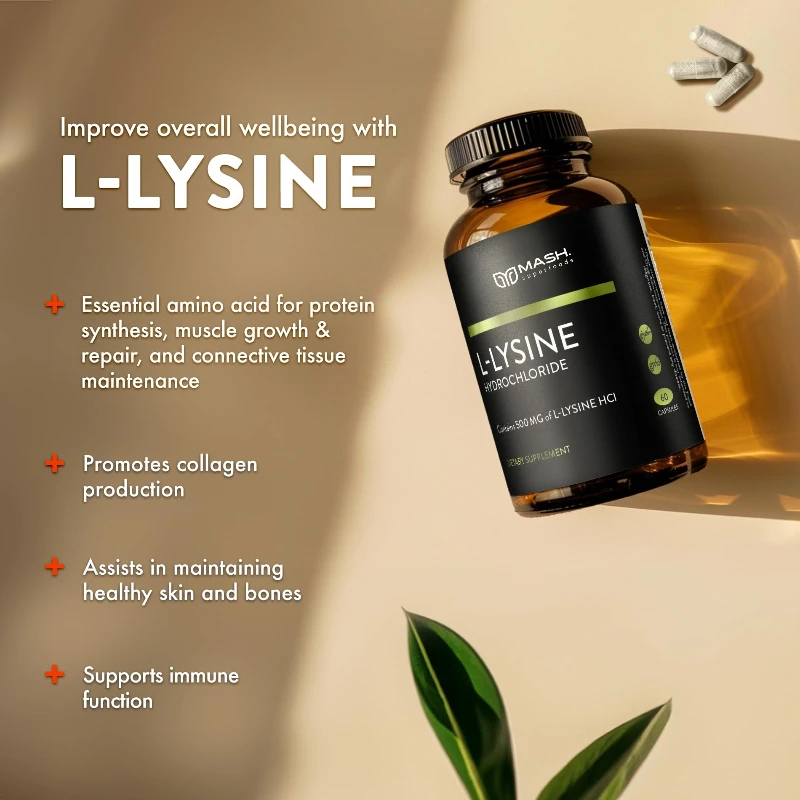 L-Lysine (L-Lysine Monohydrochloride) 1000 ملجم، الأحماض الأمينية، وظيفة المناعة غير وراثيًا، 60 كبسولة نباتية #4