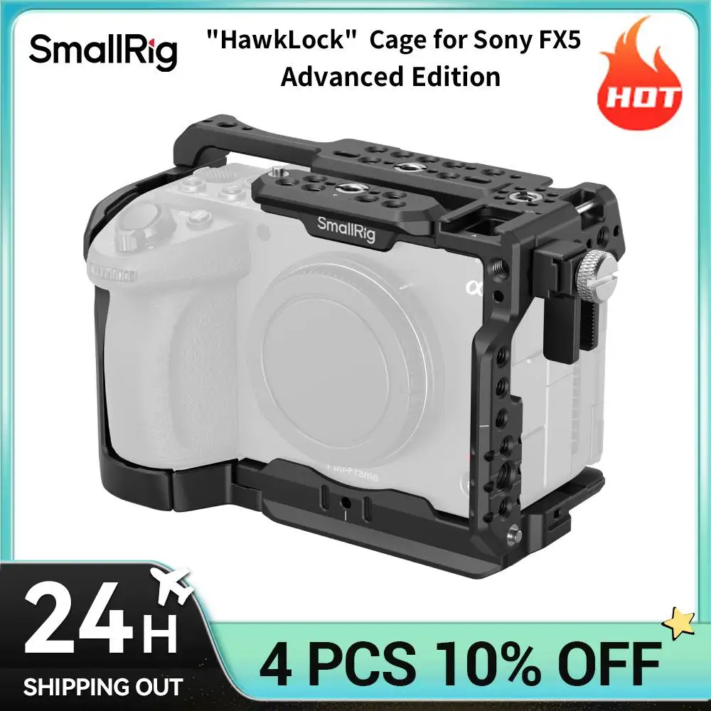 Image of SmallRig FX5 Advanced Edition Kamerakäfig-Kit "HawkLock" Käfig für Sony FX5 mit Kabelklemme und doppeltem Anti-Drop-Design 6774