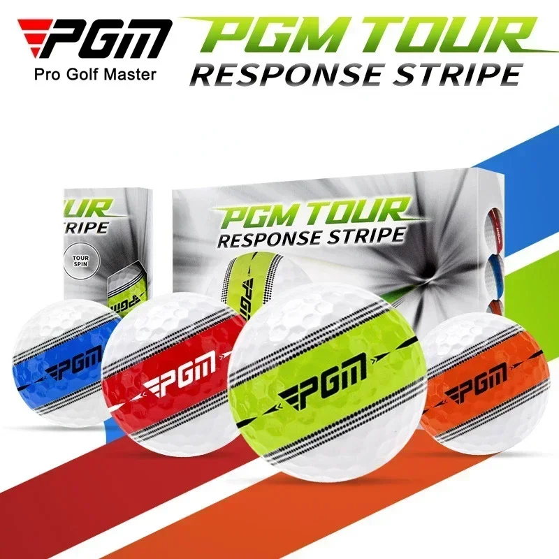 PGM Golf Balls Tour New Style 360 Degree Orbital Line of Sight High-elasticity Dual-layer Golf Ball with Response Stripe Q030