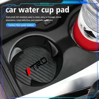 Carbon fiber car coaster water cup anti-slip silicone mat pad For TRD TOYOTA Crown Reiz Corolla Prada Alphard Yaris Vitz Camry