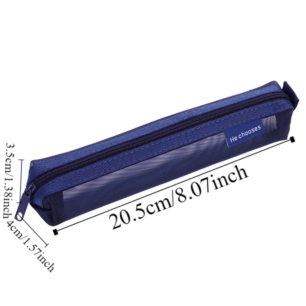 Девичий марлевый чехол для ручек, нейлоновая сетка, мини-прозрачный чехол для ручек, повседневный чехол для хранения канцелярских принадлежностей с высоким уровнем внешнего вида, школьный чехол