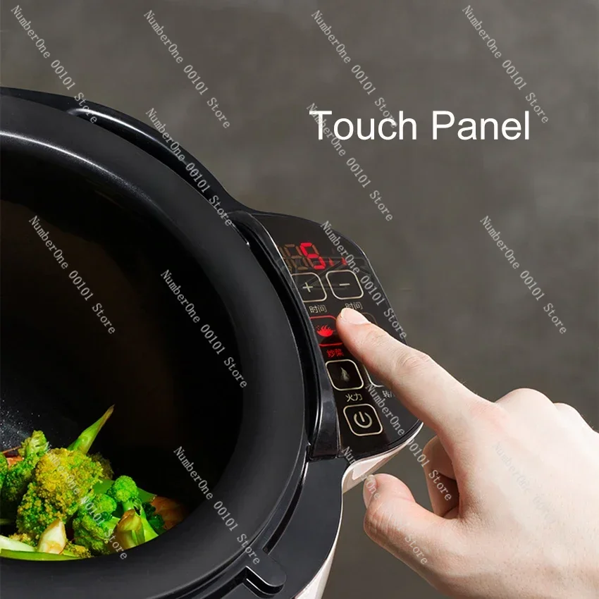 6L Multi Cooker Full Automatic Intelligent Cooker Stir Frying Cooking Machine Non-stick Cooking Wok Pot Touch Panel Cooker Robot