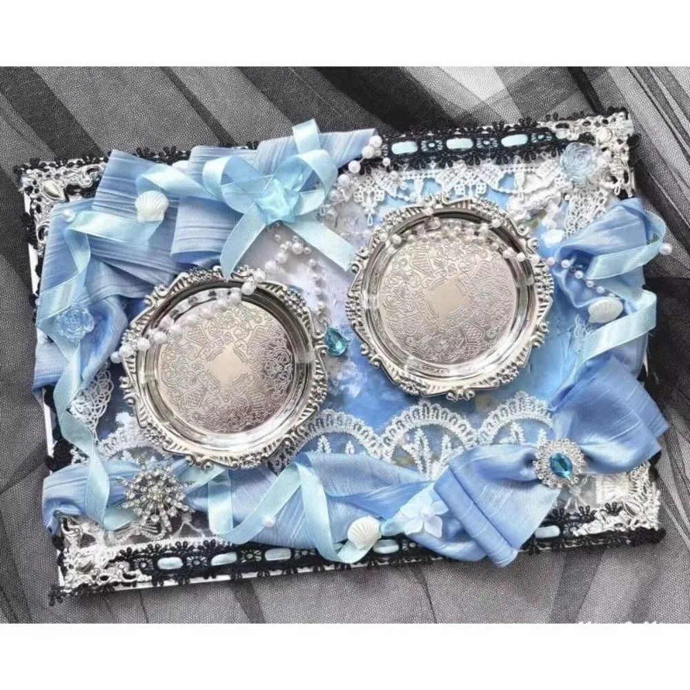 Double Badge Holders Ita Bag Insert Board Handmade Design Silk Bowknot Badge Holder Tray Ribbon Accent Material Package