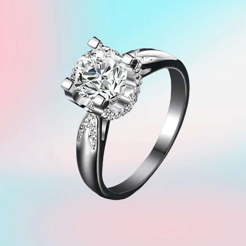 

Gift Luxury PT950 Platinum Ring GRA Certified 1CT Moissanite Rings for Women Engagement Promise Wedding Band Fine Jewelry