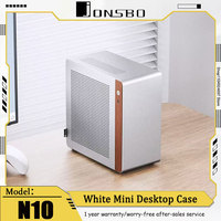 JONSBO N10/NV10 ITX Mini Desktop Case Black/White 3.3mm Aluminum Housing Black Walnut 1U FLEX Power Supply Portable Office Case