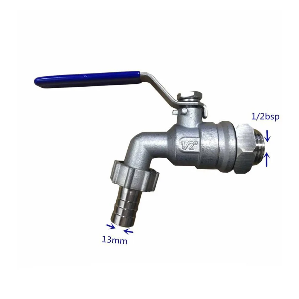 KegLand  Stainless Steel 1/2inch Tap / Ball Valve with 13mm Barb (RoboBrew or BrewZilla )