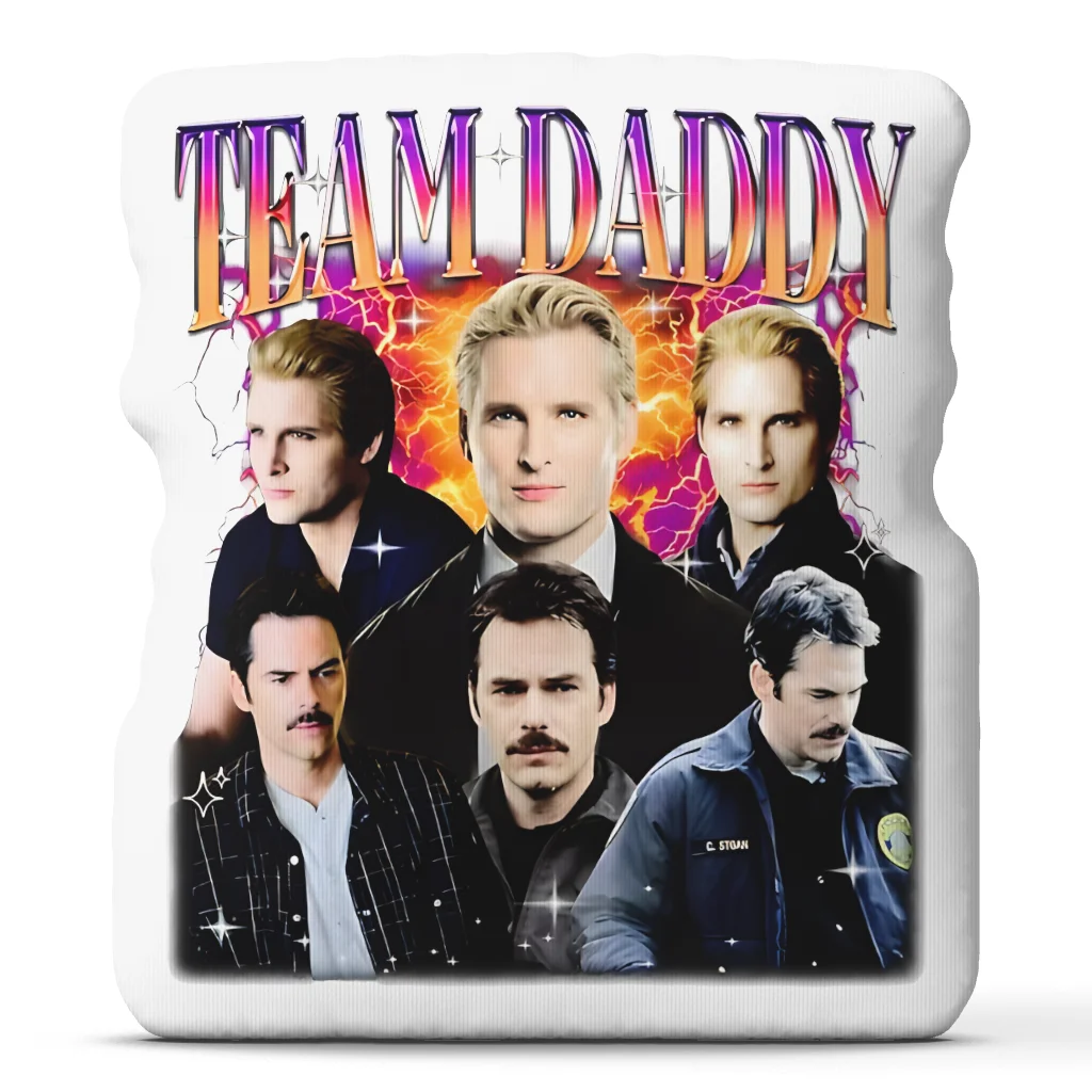Team Daddy Carlisle Cullen and Charlie Swan Shaped Pillow Cushion Irregular Stuffed Throw Pillow for Sofa Home Decoration Gift