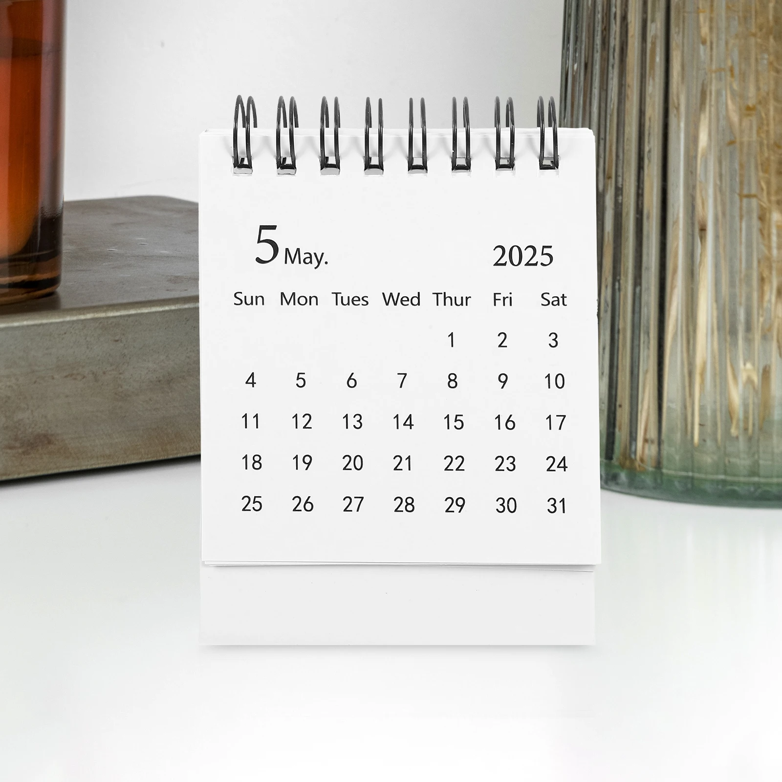 

Spiral Mini Office Calendar 2024-2025 Desk Planner Thick Paper Tabletop Calendar For Home Office Decor Small Space Calendar