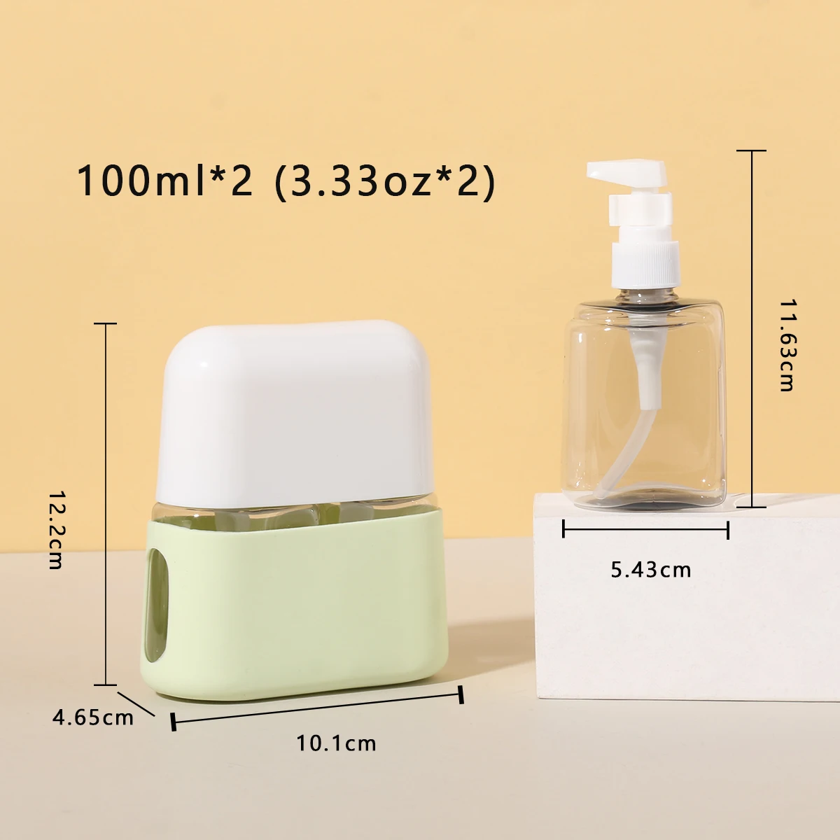 2 In 1 100ml Travel Bottle Set Combination Shampoo Shower Gel Hand Wash Lotion Split Empty Bottle Travel Kit Accessories