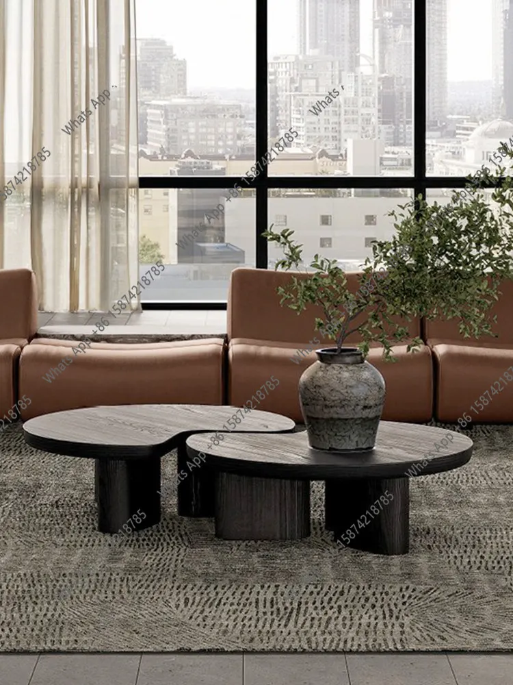 New minimalist Italian style, designer villa large apartment size combination, special-shaped coffee table