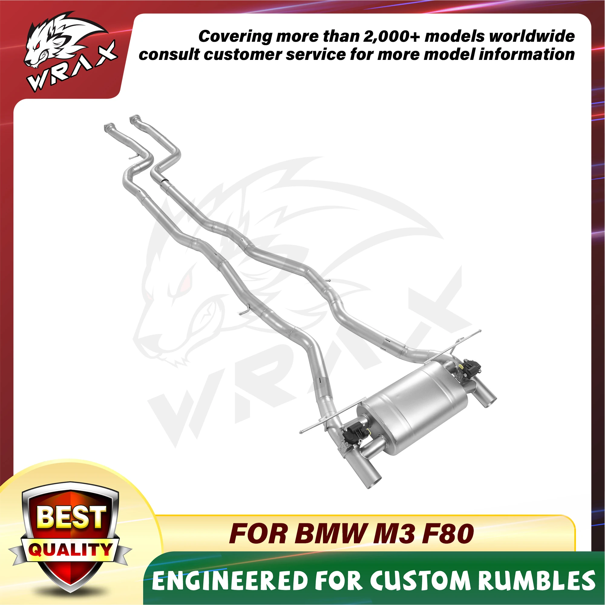

304 Stainless Steel Catback Exhaust System Performance Muffler Pipes For BMW M3 F80 With valve