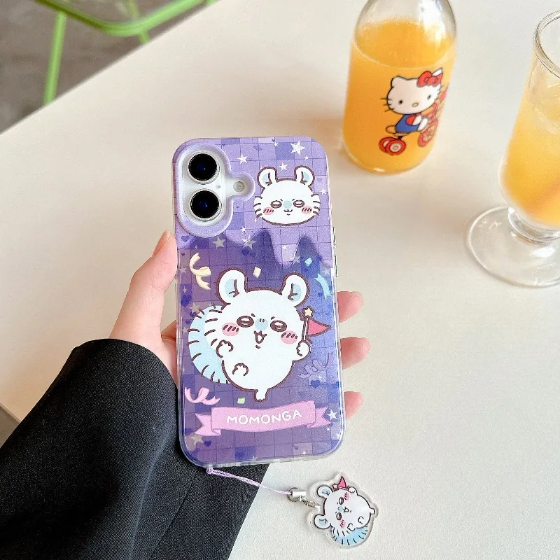 Hot Chiikawa Momonga Phone Case with Charm for Samsung Galaxy S26Ultra S26 S25Ultra S24Ultra S23 Anti-fall Comfortable Grip Slim