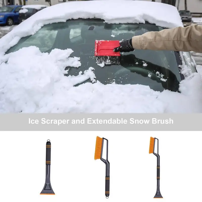 Escova de neve Raspador de gelo Raspador de espaço, removedor, ferramenta de compensação, acessórios para carros, SUVs, caminhões, inverno