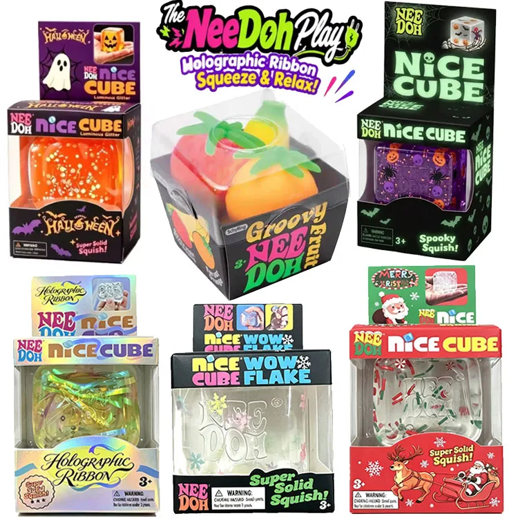 Needoh Holographic Ribbon Squeeze Sensor Knead Stretch Anxiety Relief ADHD Fidget Leisure Adult Halloween Christmas Gift