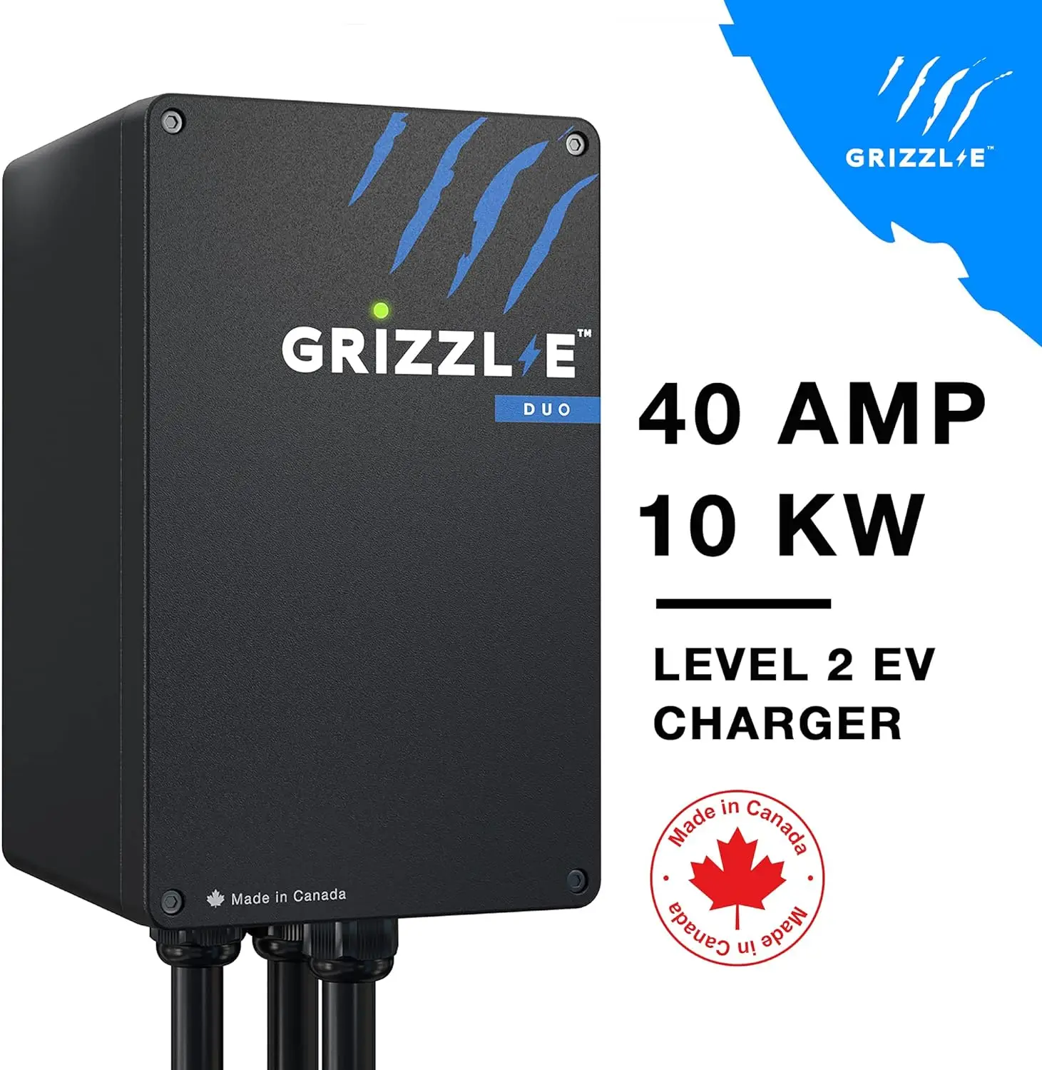 Grizzl-E Duo Level 2 Plug in EV Charger, up to 40 Amp, Two 24 feet Premium Cables (06-50 Plug)