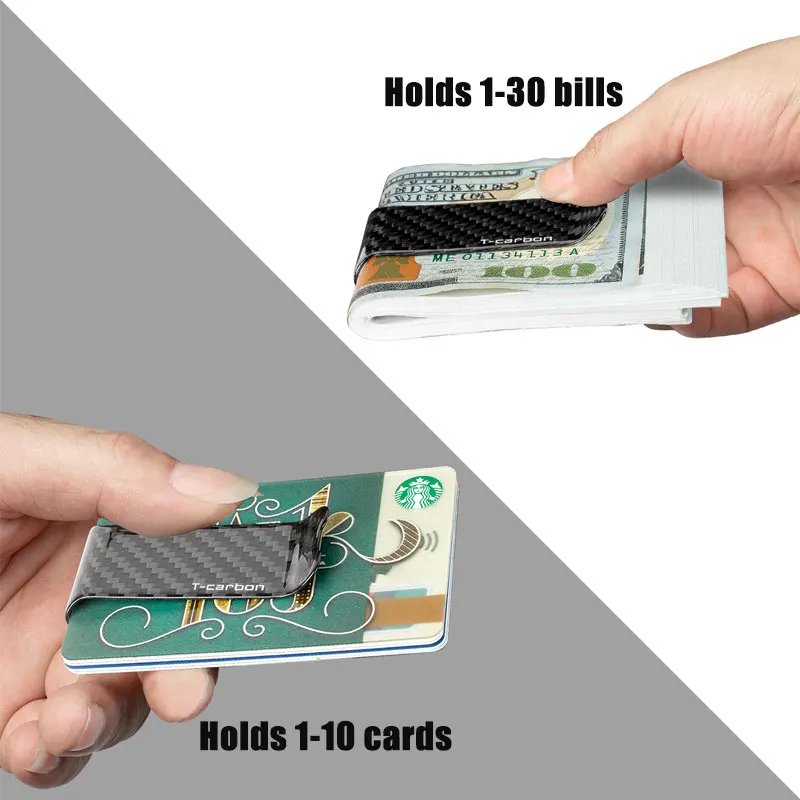Carbon Fiber Money Clip for Cash Credit Card Front Pocket Wallet Minimalist Wallet Slim Wallet Credit Business Card Holder
