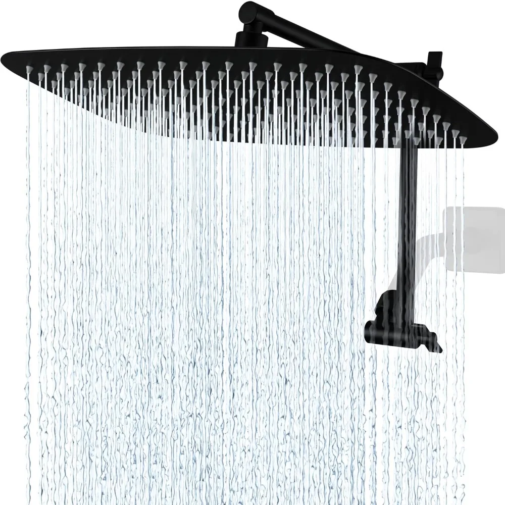 Cabeça de chuveiro de chuva G-Promise totalmente metálica de 14 polegadas com braço de extensão ajustável de 16 polegadas |   Chuveiro de chuva de alta pressão |   Luxo