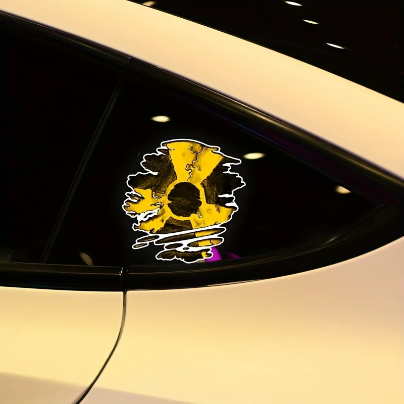 

Светоотражающая автомобильная наклейка с биологической опасности, водонепроницаемая желтая наклейка с излучением для мотоцикла, бампера, окна, внешнее украшение