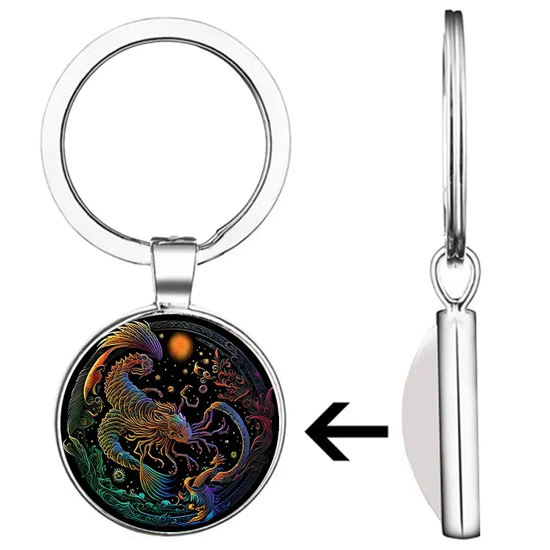 keychain capricorn 12 Constellation Astrology Keychain Zodiac Key Chain Scorpio Sagittarius Capricorn Aquarius Pisces Aries Taur