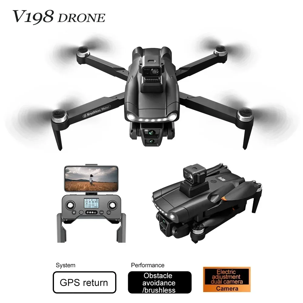 

V168 Upgraded V198 5G GPS Drone 8K Professional High-definition Camera Laser Obstacle Avoidance Aerial Photography Drone