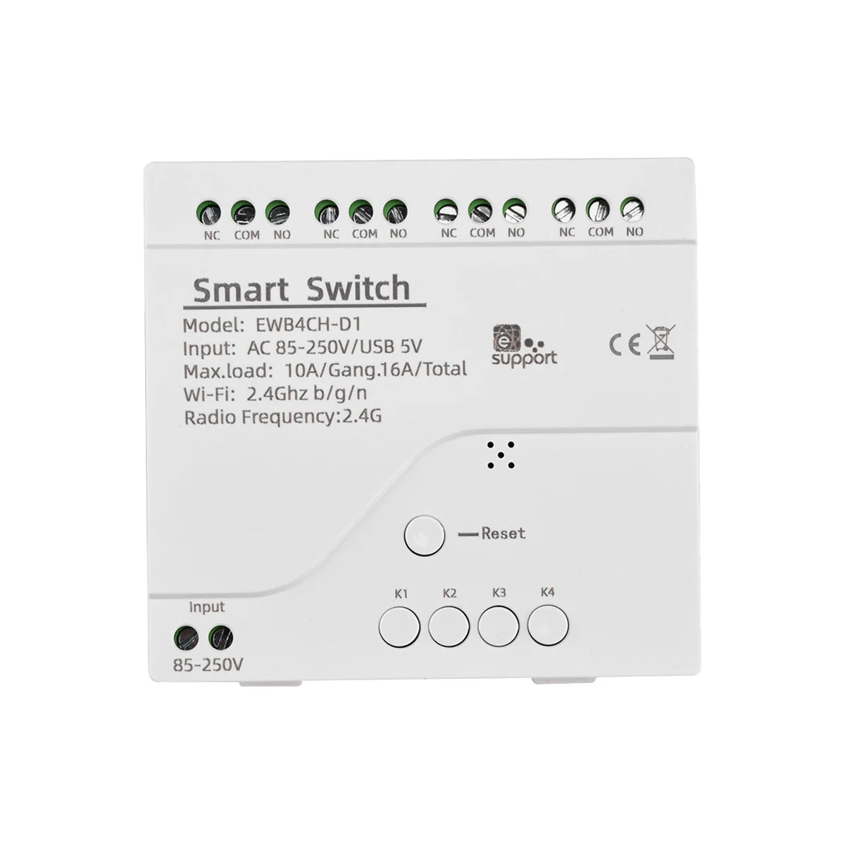 

Smart WiFi Bluetooth Switch Relay Module 85-250V on Off Controller 4CH 2.4G WiFi Remote for Alexa Google Home